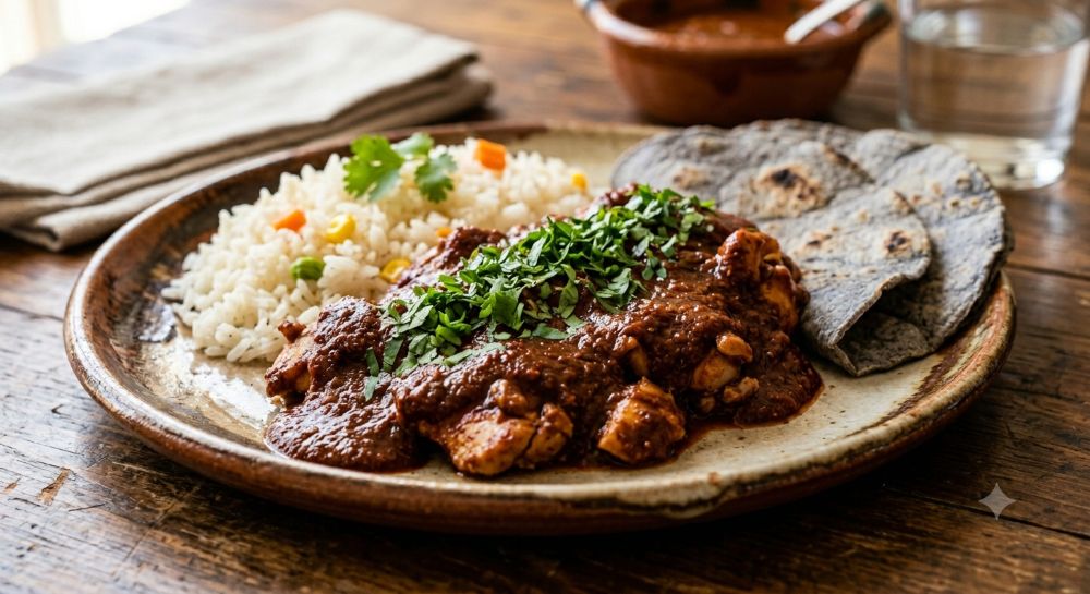 Platillo de pollo en guajillo